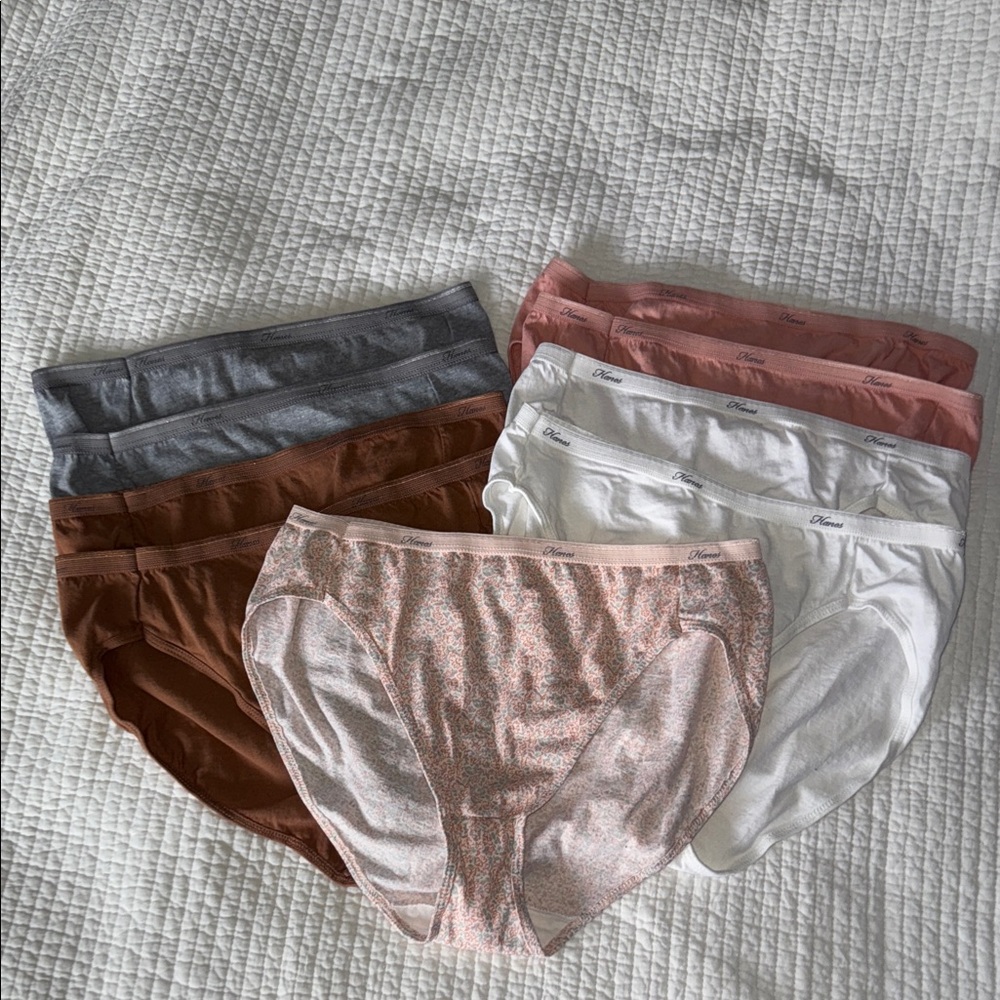 Hanes Women's High Cut Briefs in Neutral Tones Plz read description